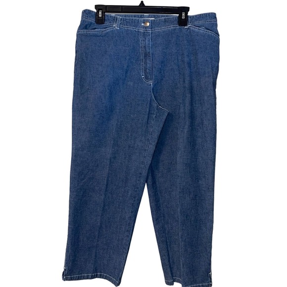 DUCKHEAD Women's Blue Jean High Rise Long Capri Pants, Waist 35" Front Pocket 16 - Picture 1 of 8